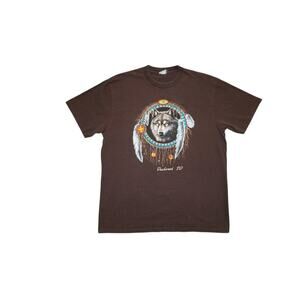 Vintage Deadwood SD Dreamcatcher Wolf Graphic Tee – Size XL – Native American